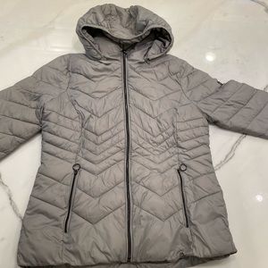Michael Kors, light grey puffer coat